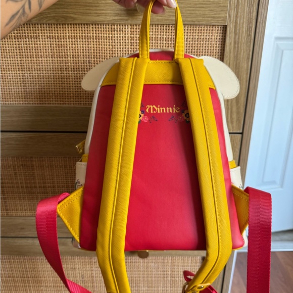 Loungefly Minnie Mouse Floral Backpack - Yellow and Cream - Picture 3 of 9